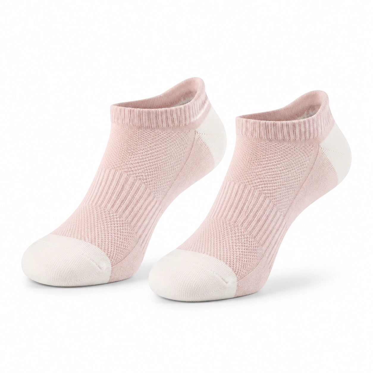 Chaussettes courtes 35 à 38 en maille textile rose et blanc - confort respirant