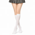 Chaussettes hautes 35-38 blanches en maille style uni