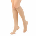 Chaussettes hautes 35-38 en maille fine beige style transparent