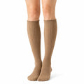 Chaussettes hautes 35-38 en maille côtelée beige style classique