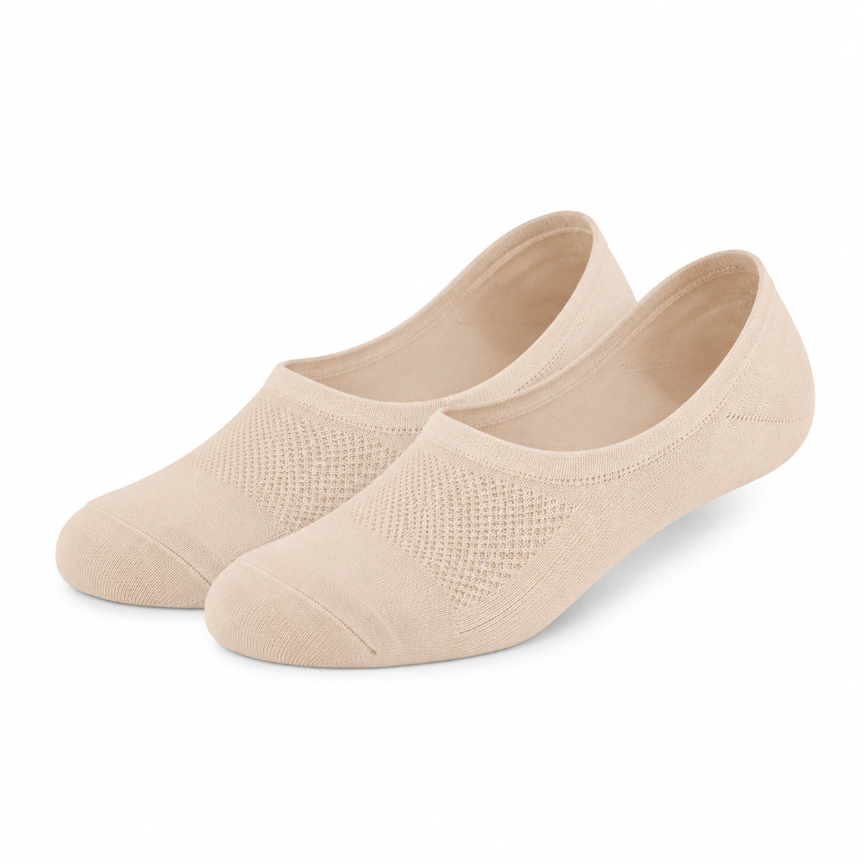 Chaussettes invisibles 35-38 en maille textile beige respirantes style ballerine