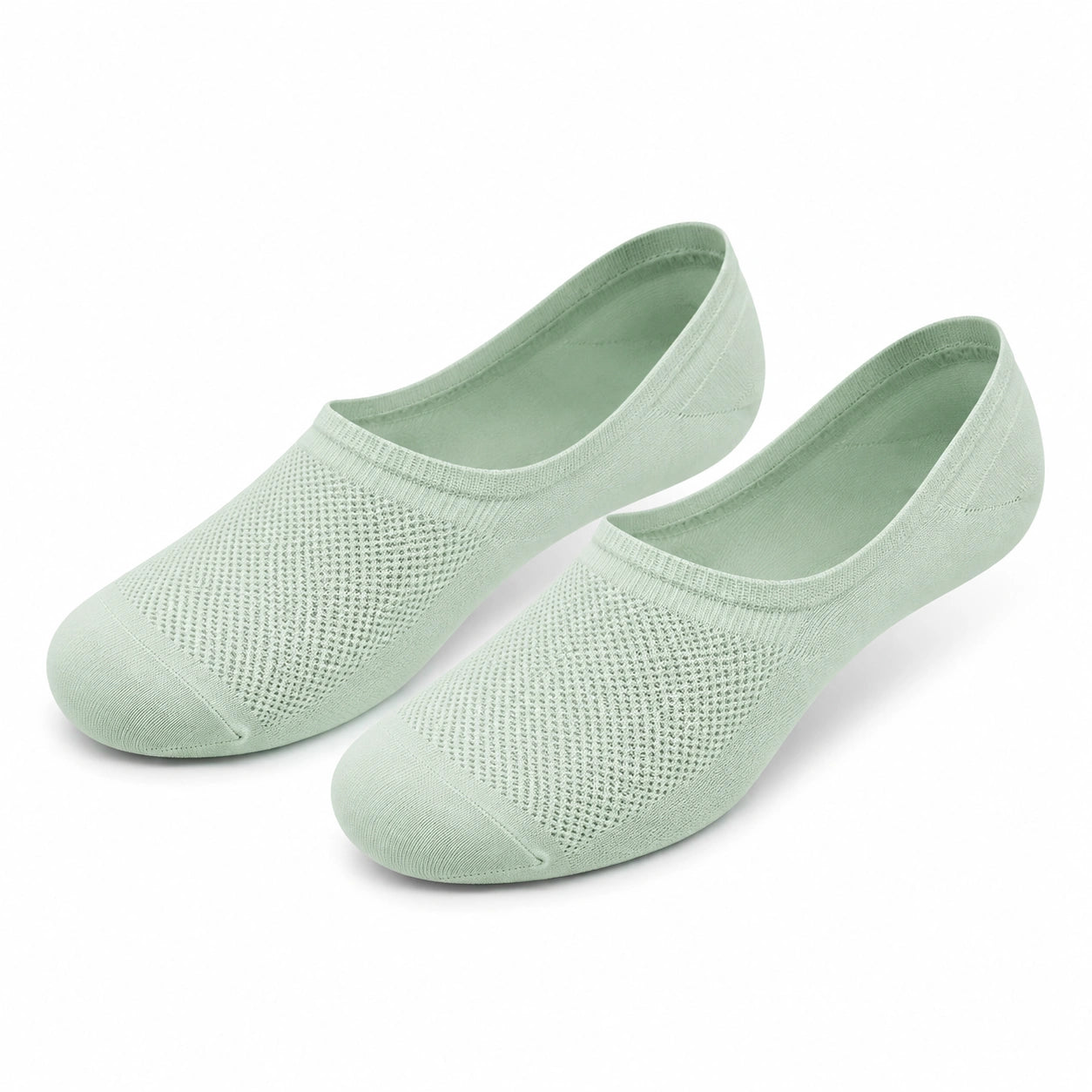 Chaussettes invisibles 39-42 en maille textile vert menthe respirantes