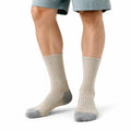 Chaussettes mi-mollet 39-42 en maille côtelée beige gris pour usage quotidien