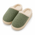 Chaussons d'intérieur 40/41 en tissu côtelé vert avec doublure douce et semelle antidérapante