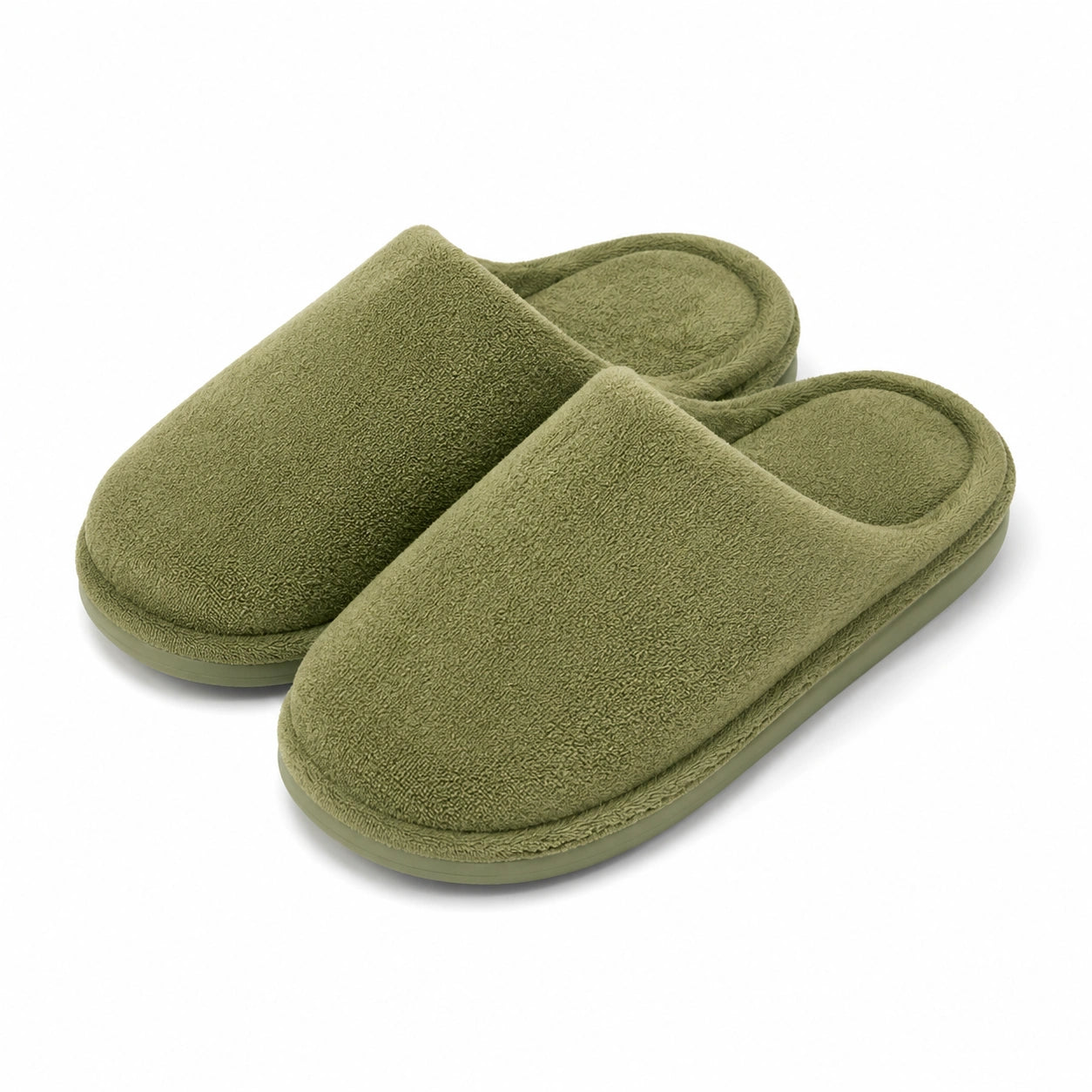 Chaussons 42/43 en textile vert kaki à enfiler pour intérieur