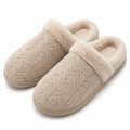 Chaussons 38/39 en textile beige pour intérieur à doublure douce