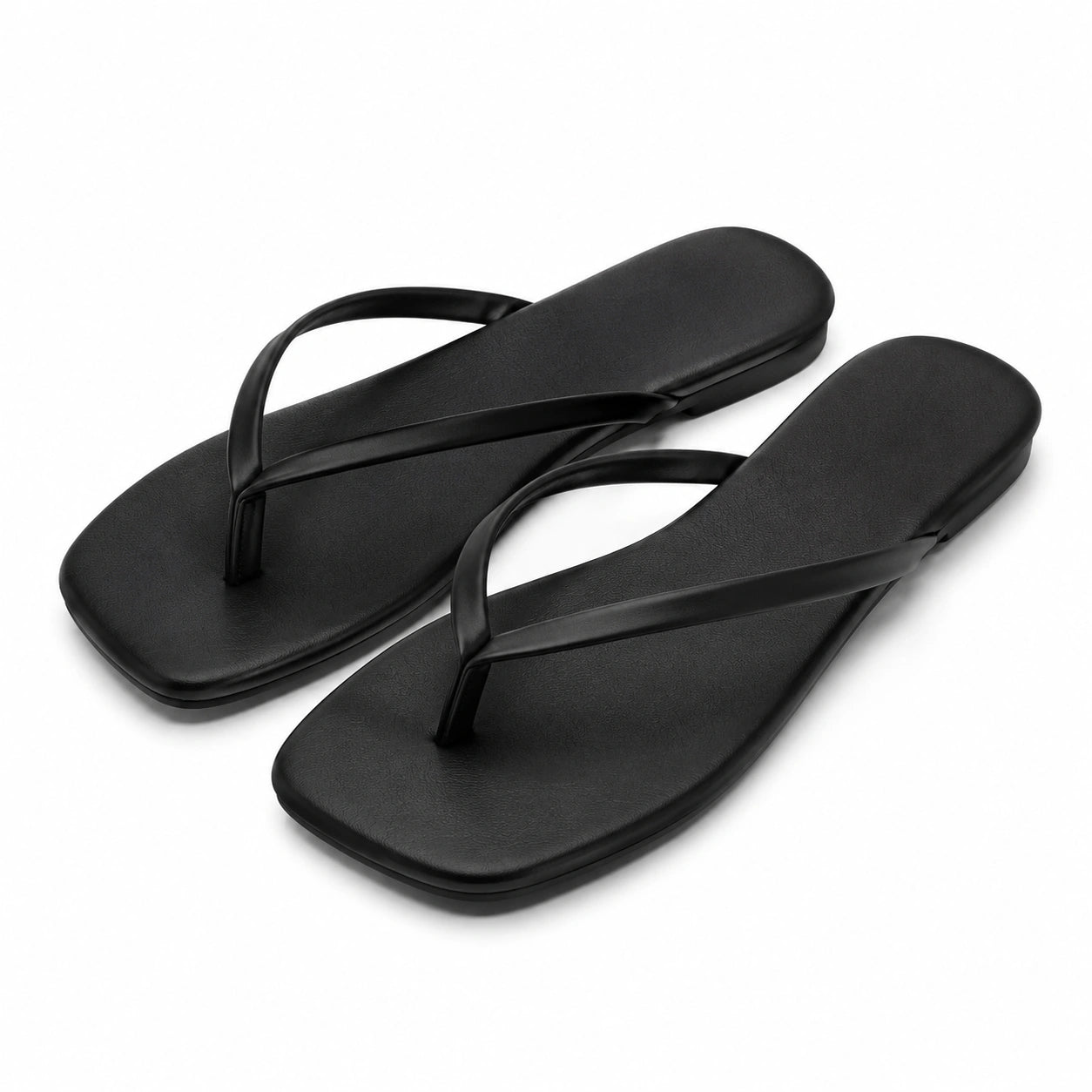 Tongs taille 38/39 en matière synthétique noire style minimaliste